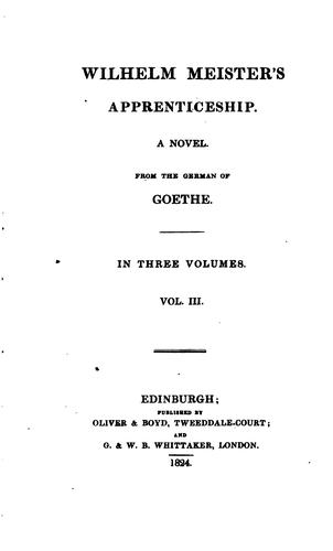 Johann Wolfgang von Goethe: Wilhelm Meister's apprenticeship (1917, P. F. Collier & son)