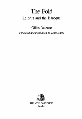 Gilles Deleuze: Fold (Hardcover, Athlone Press)