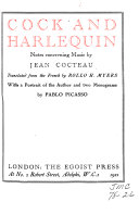 Jean Cocteau, Rollo H. Myers: Cock and Harlequin (1921, Egoist Press)