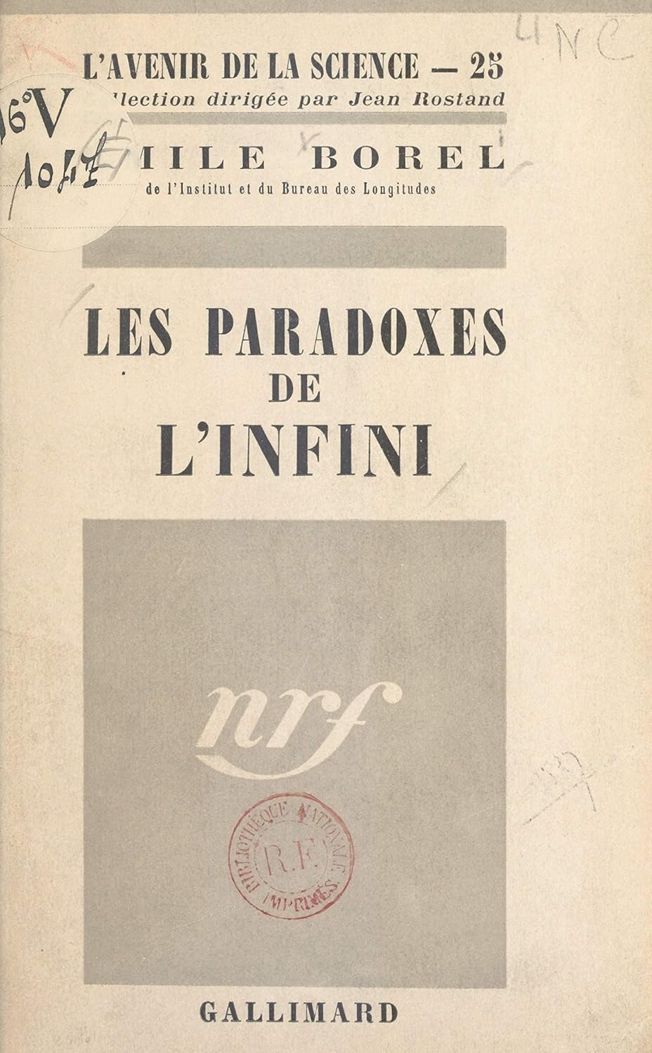 Emile Borel: Les paradoxes de l'infini. (French language, 1946, Gallimard)